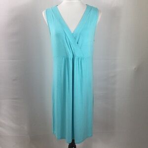 J. Jill Jersey Dress Sleeveless Crossover V-Neck Stretch Baltic Blue Size M